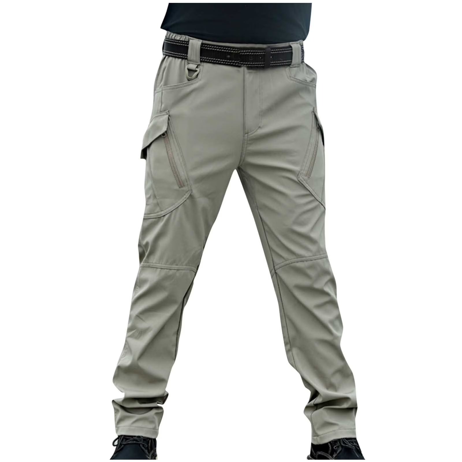 Men'S Pants Cargo Pocket Lace-Up Casual Work Pencil Full Length Pants Size S-3XL