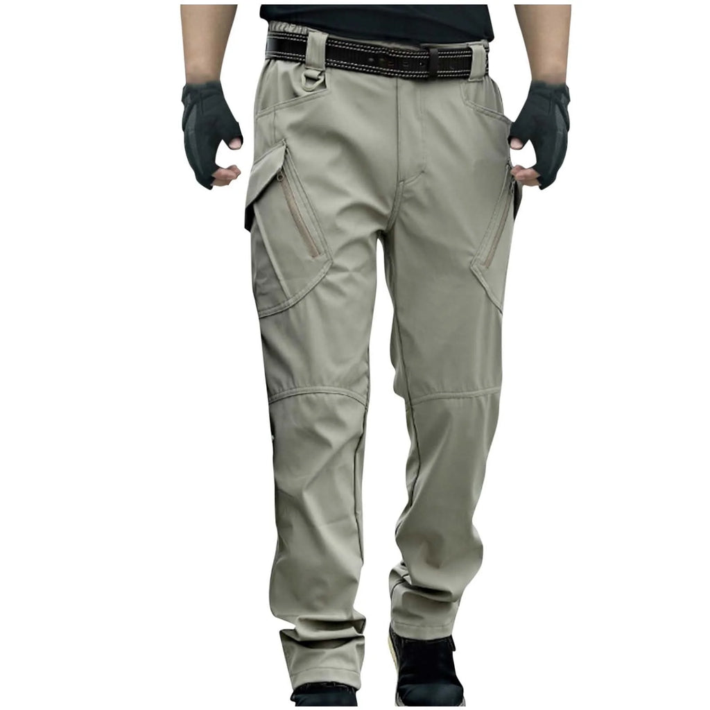Men'S Pants Cargo Pocket Lace-Up Casual Work Pencil Full Length Pants Size S-3XL
